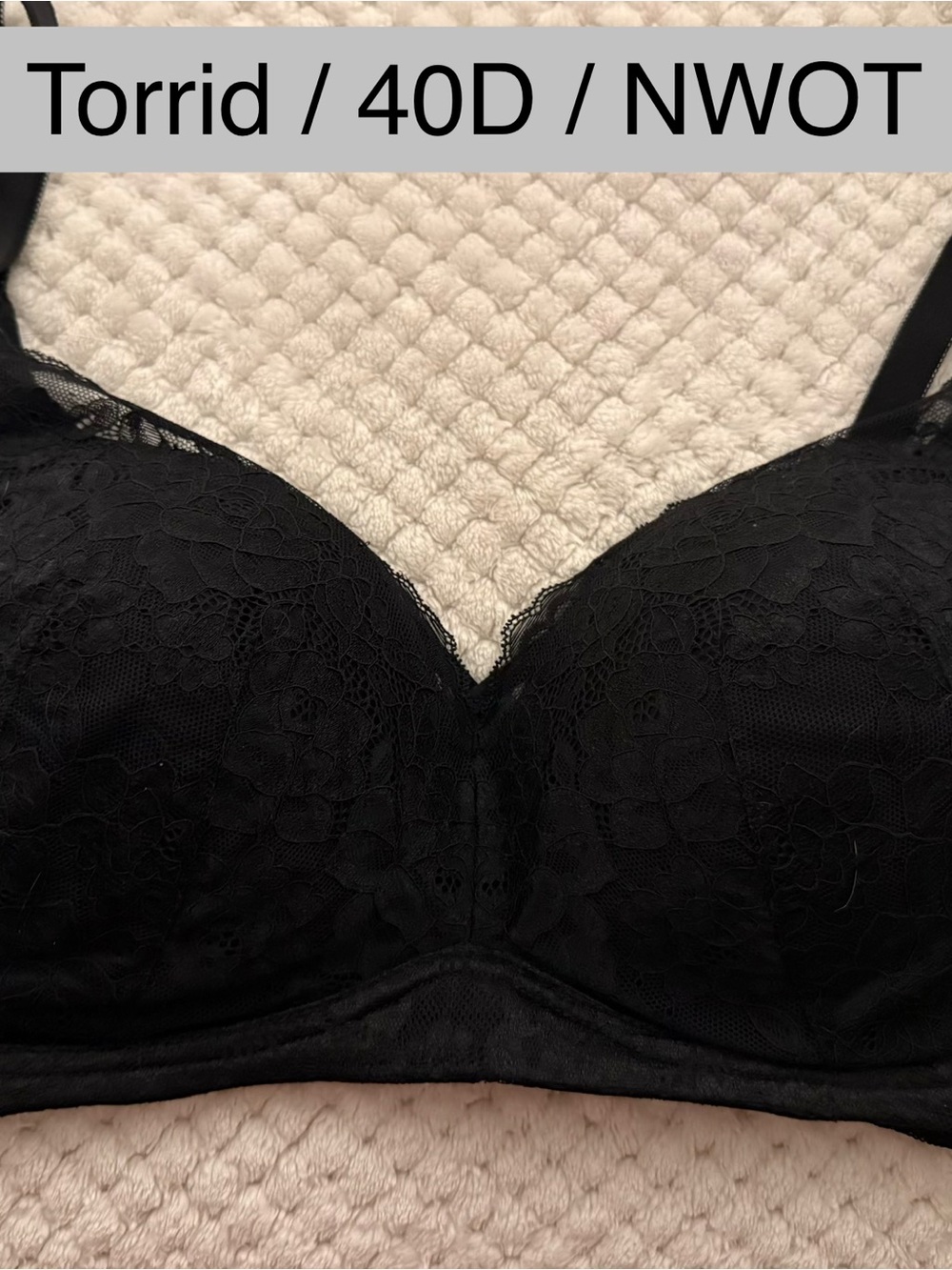 torrid Black Lace Underwire Bra - 40D